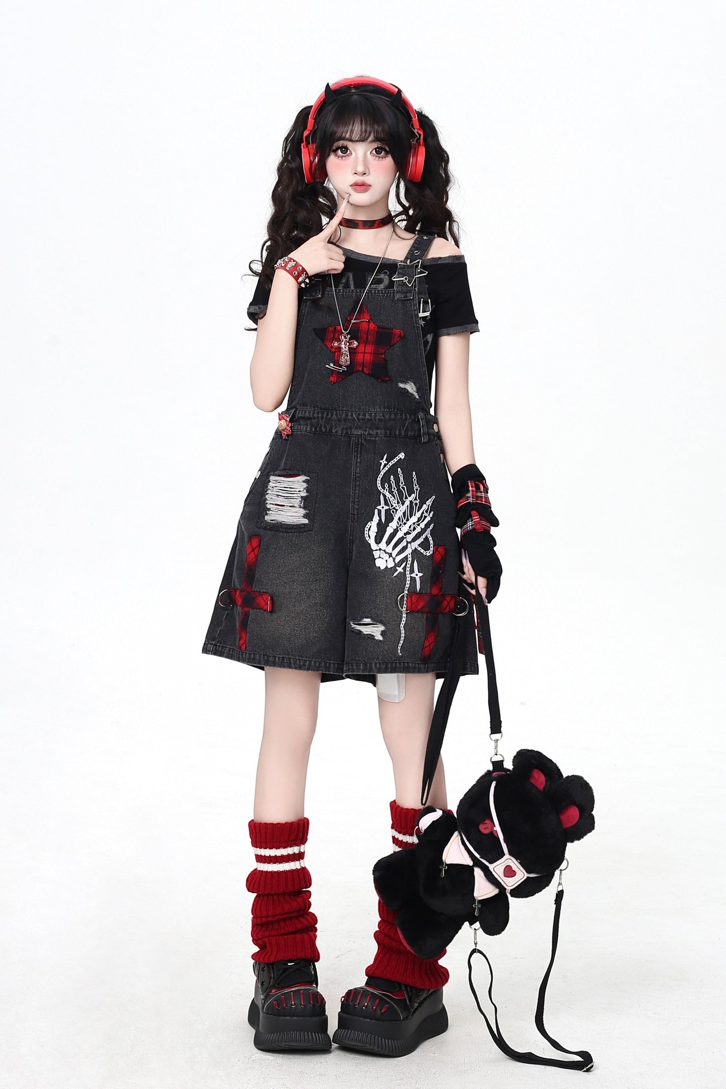 クレイジーモード刺繍デニムバックパンツ