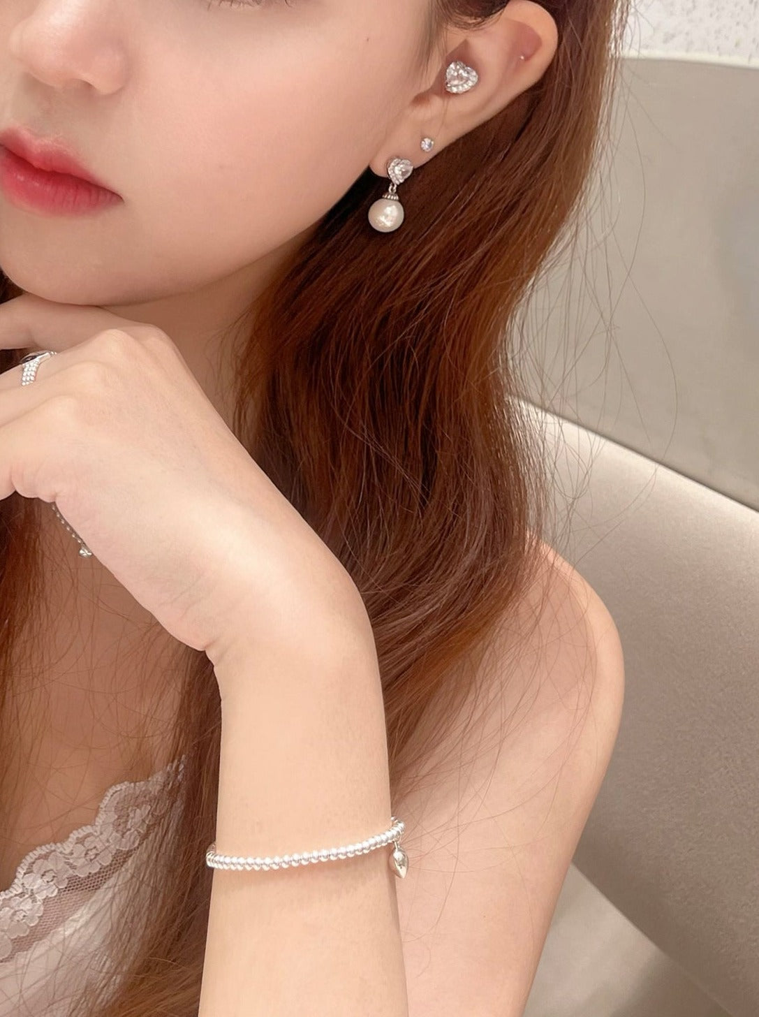 Zircon Love Pink Little Earrings