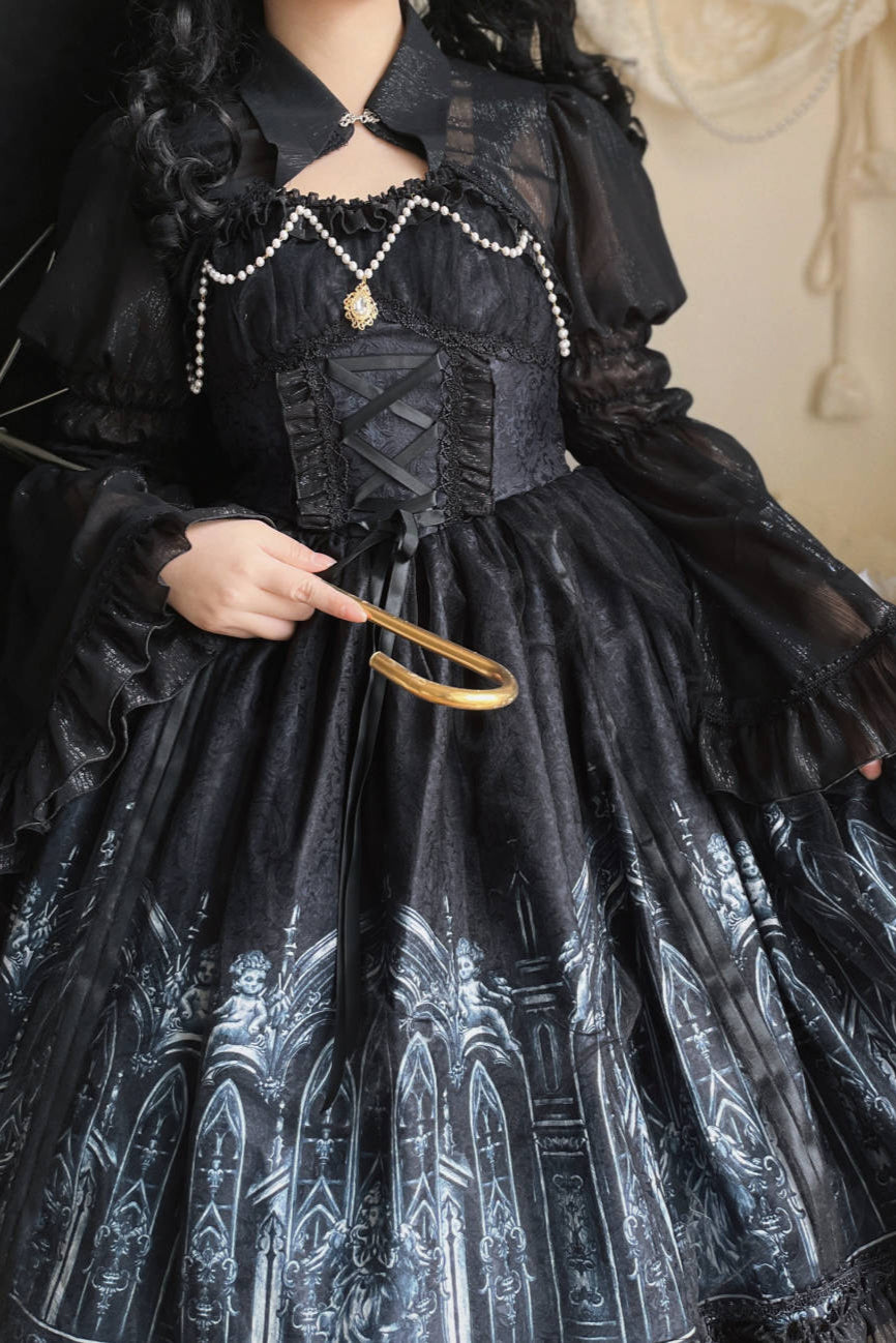 Star Night Dark Gothic Style Lolita Dress + Short Shawl