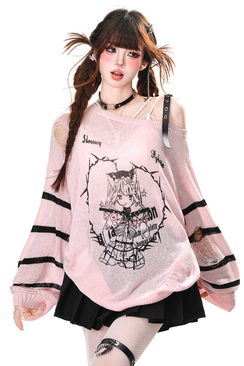 シアーアシンメトリーワンショルダートップス