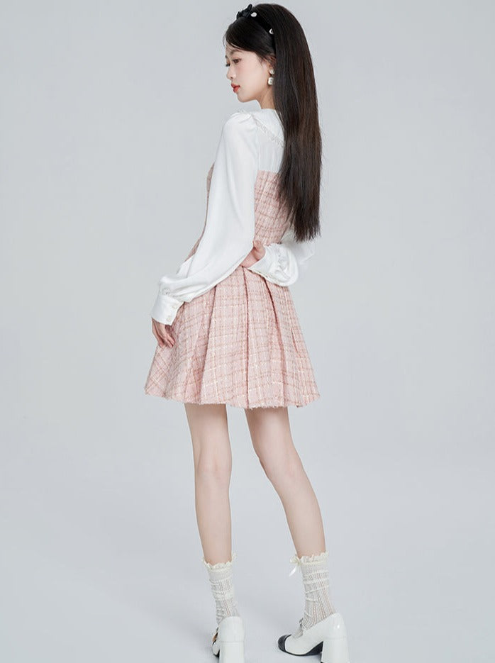 French Doll Color Tweed Dress