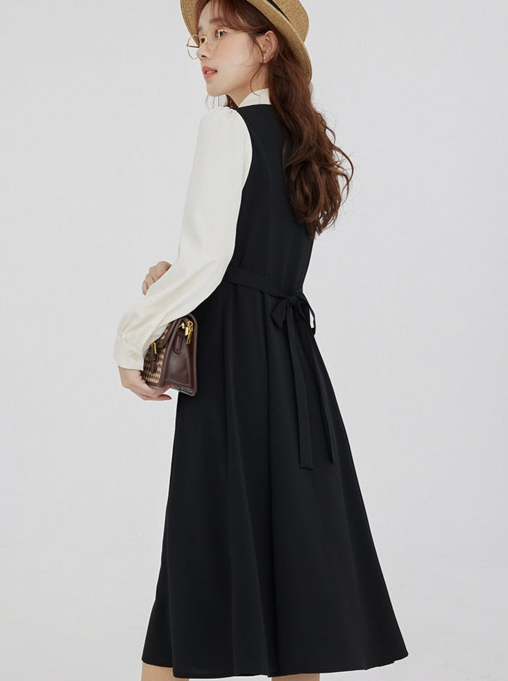 前卫马球假两件式连衣裙