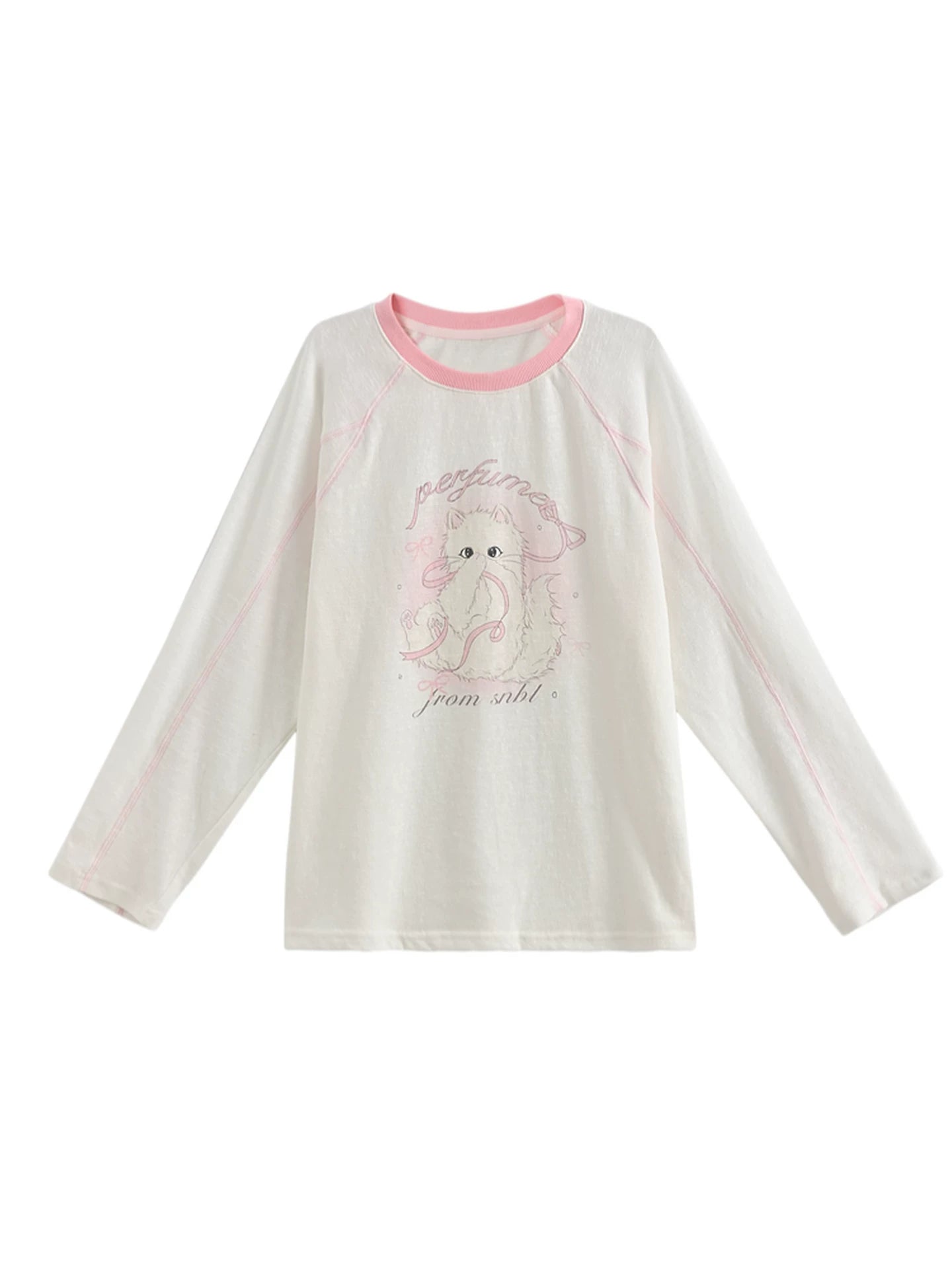 스위트 고양이 프린트 탑