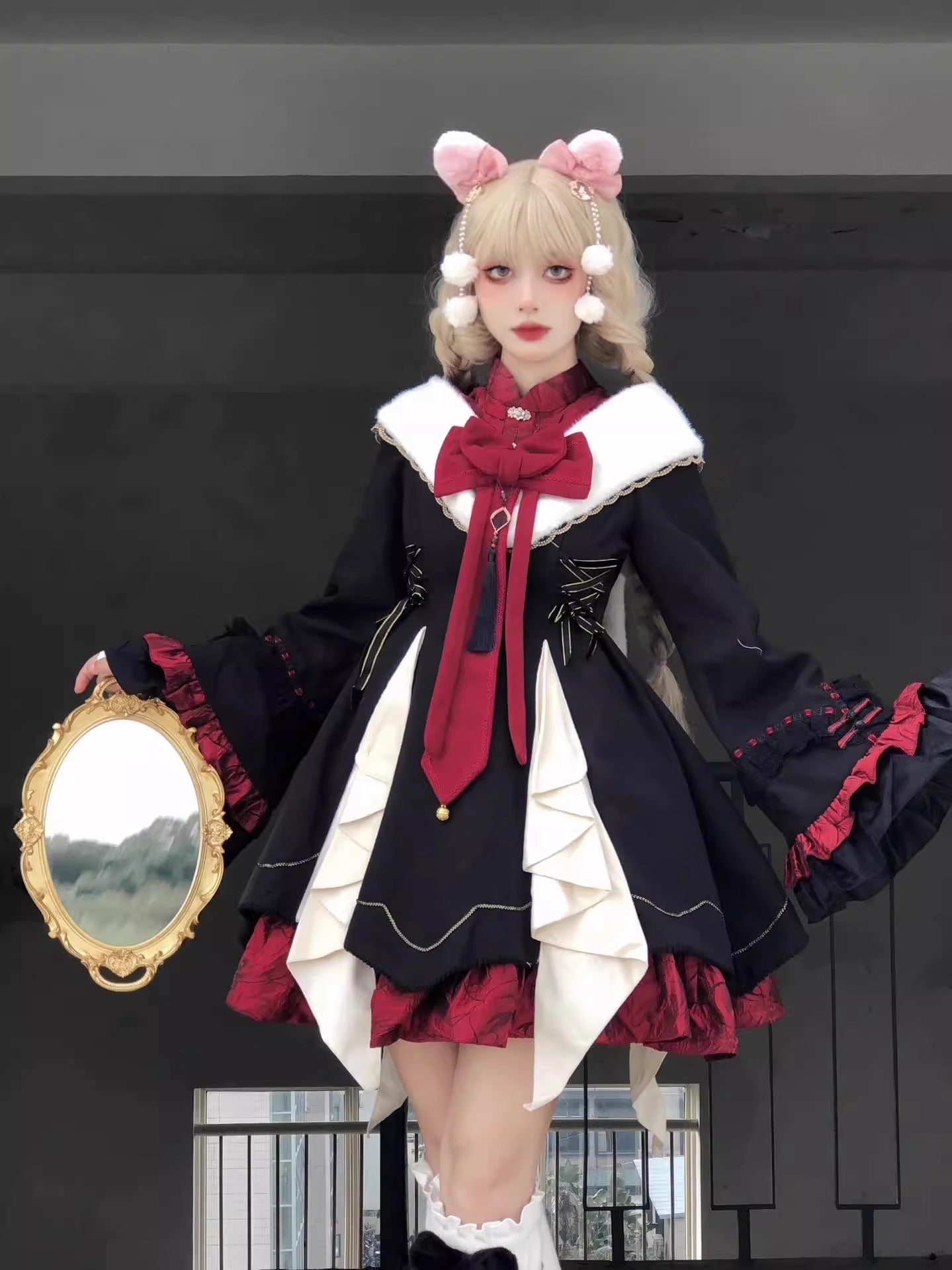 Red Black China Far Rory Ta Dress