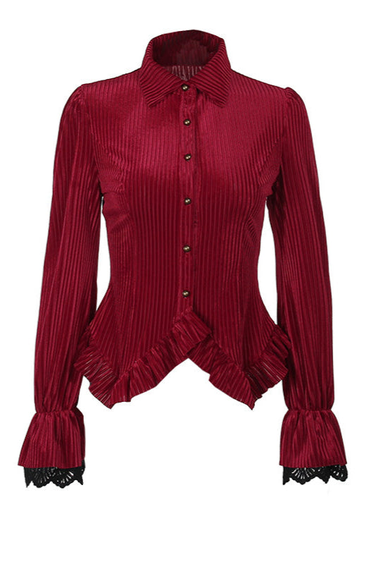 Falda asimétrica de concierto gótico Bellini + blusa de cuello alto