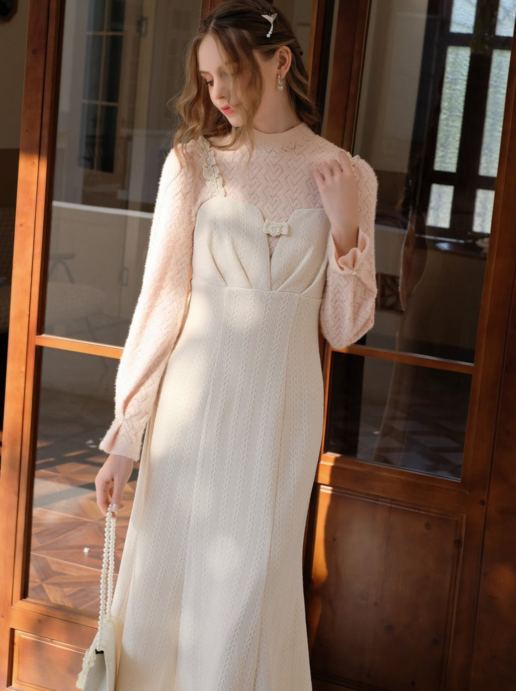 하프넥 톱 + 머메이드 캐미솔 원피스