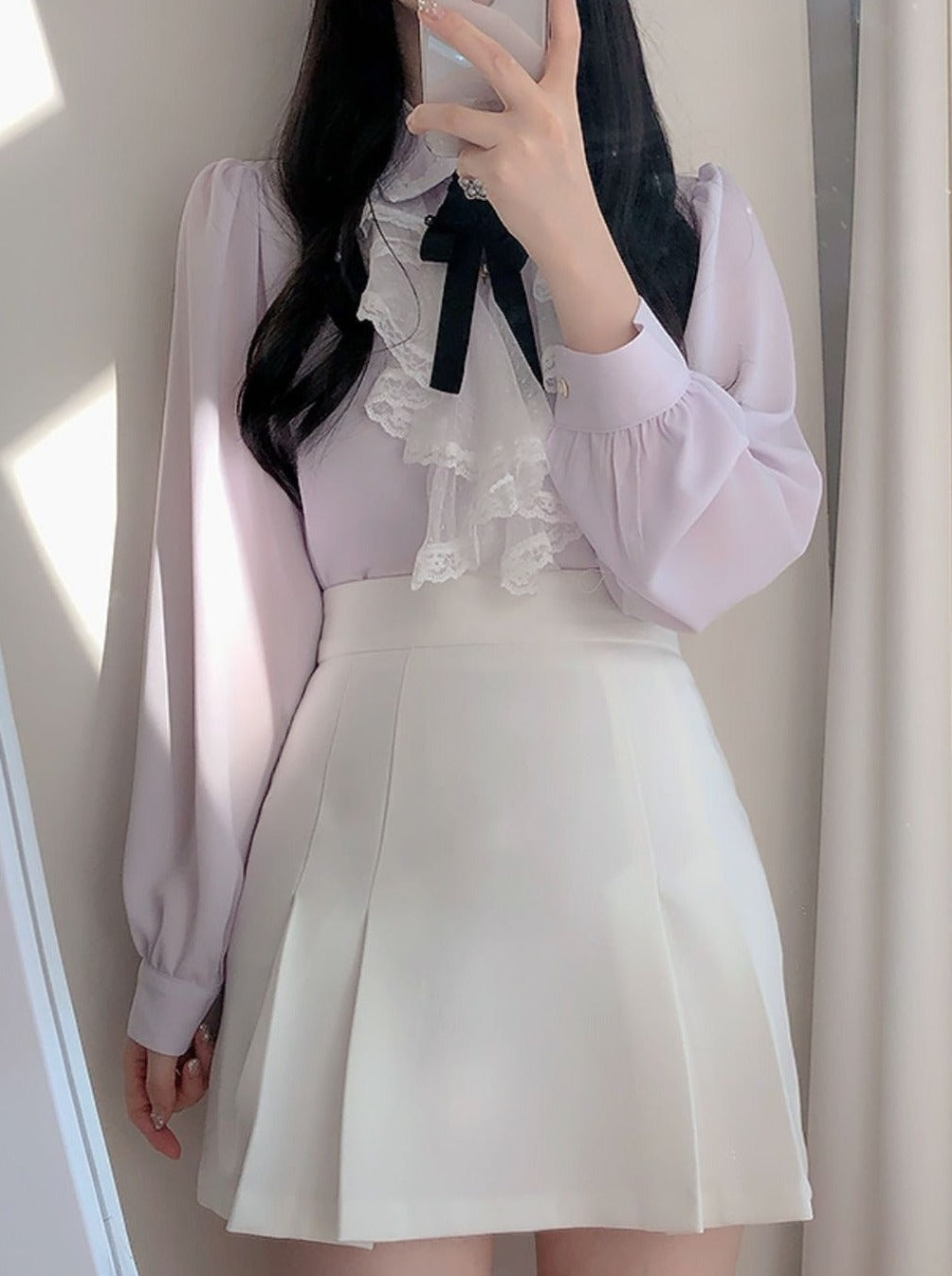 レースボリュームフリルブラウス