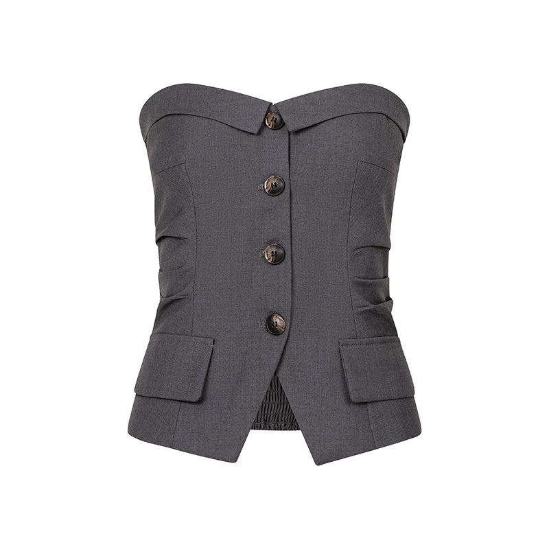 グレービスチェ+オフショルダートップス