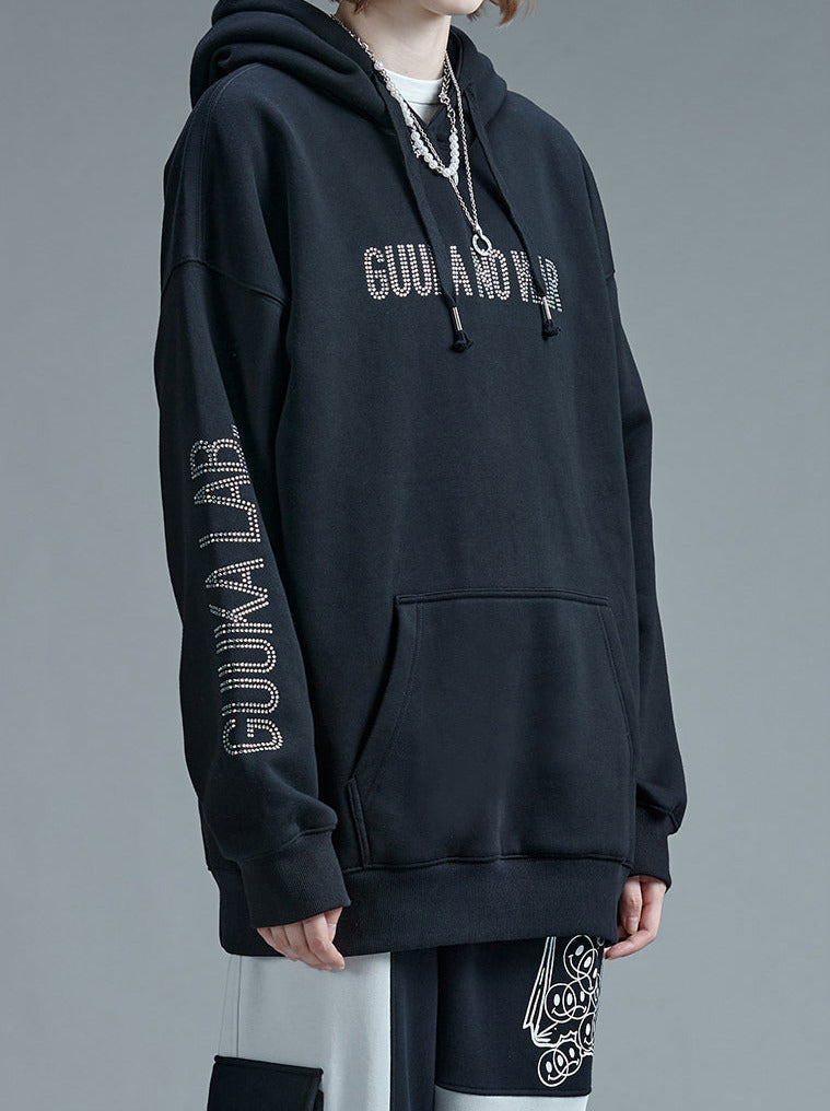 ダイヤモンドプリントブラックパーカー