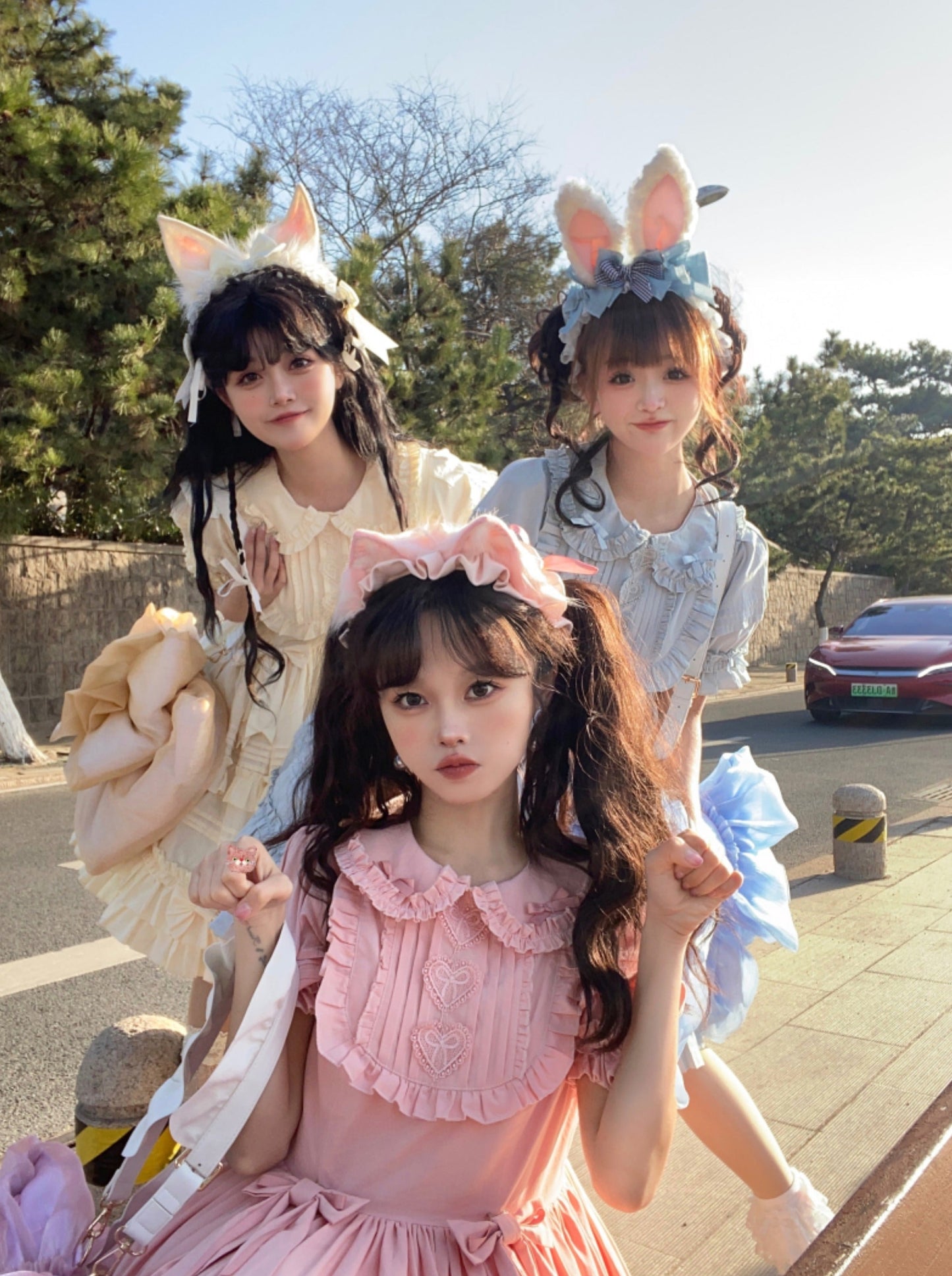 Ruffle Ribbon Kaninchen-Haarbänder