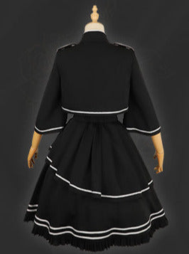 【軍服】ダークブランブルバトルアーミーローケープジャケットスカートセットアップ