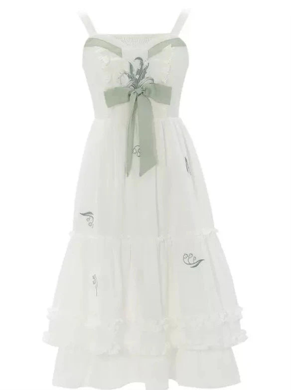 ミントグリーンフラワーリボンスーツジャケット+フリルサスペンダードレス【予約商品】