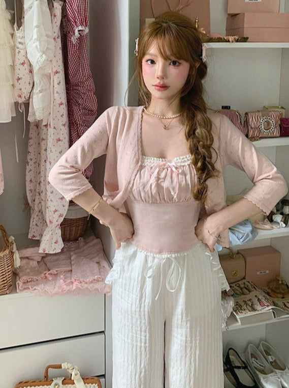 Sweet Antique Doll Square Neck Lace Camisole