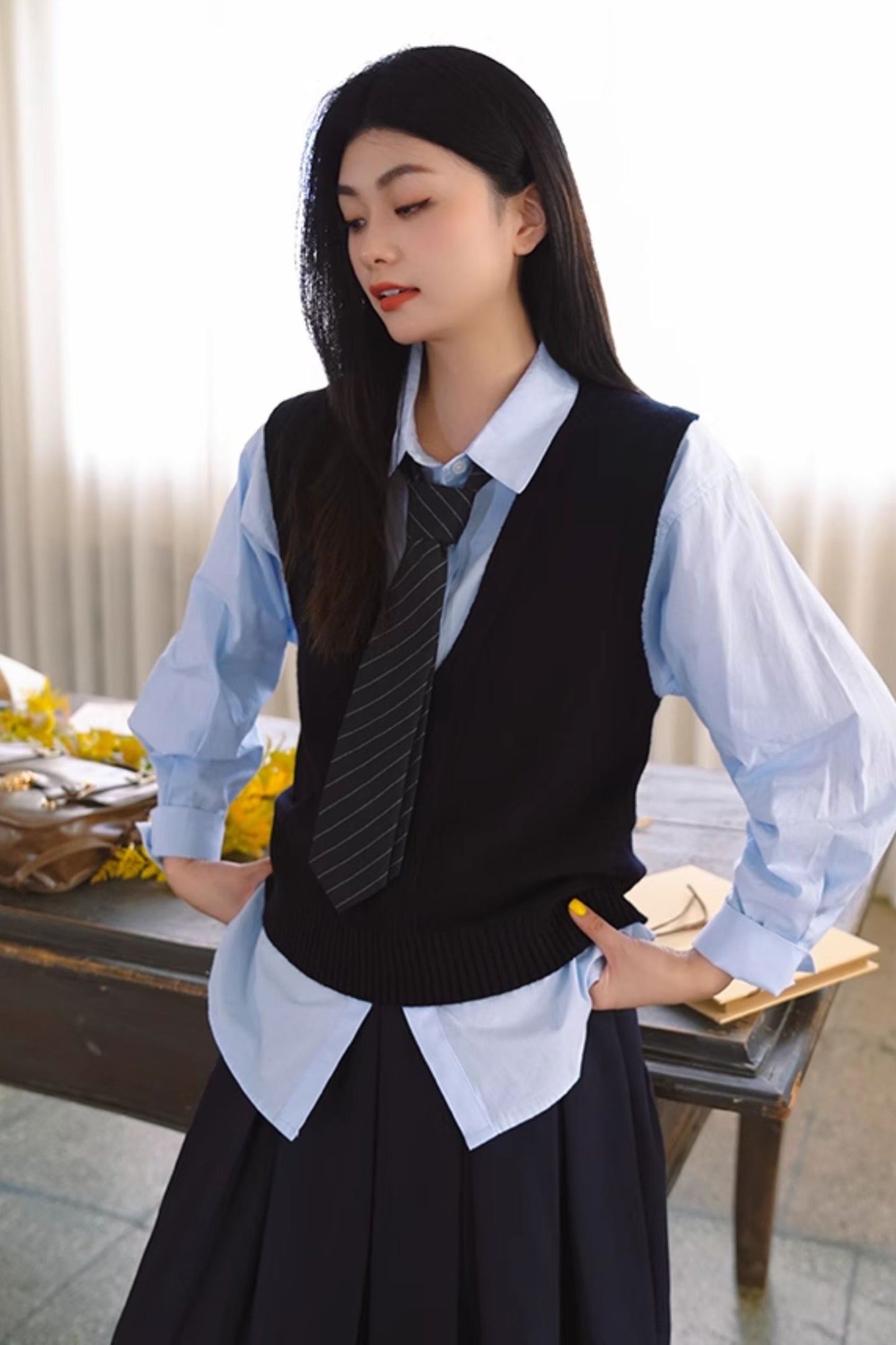 レトロ カレッジスタイルヴィンテージロングネクタイ