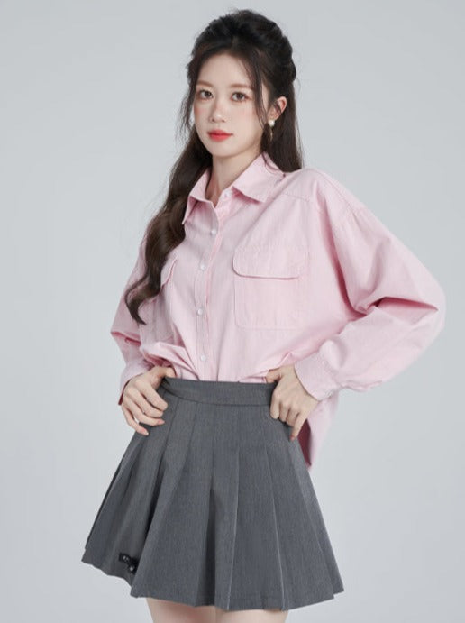 スイートピンクオーバースタンダードシャツ