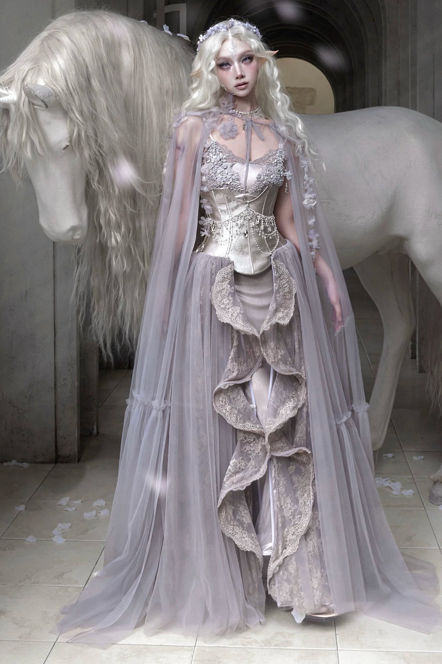 ムーンライトフェアリーメッシュロングケープ