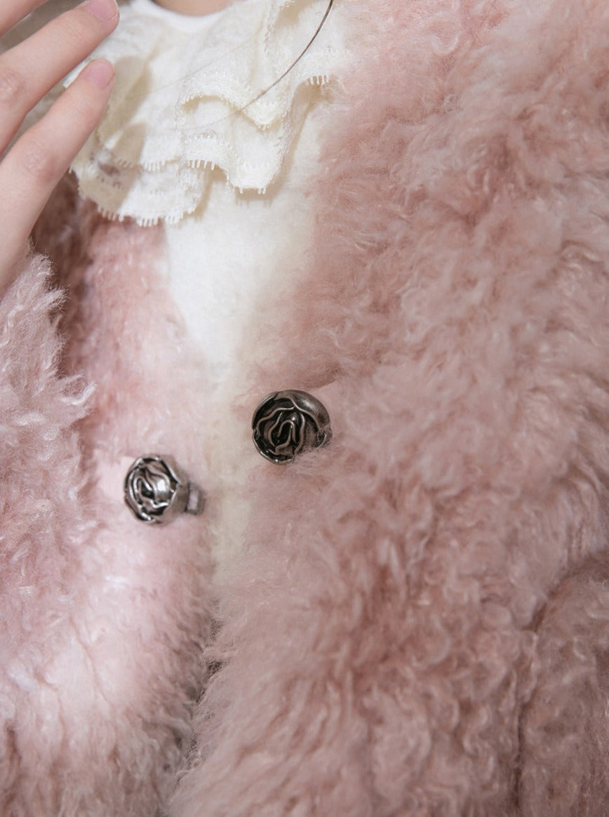 Soft pink boa fur short coat