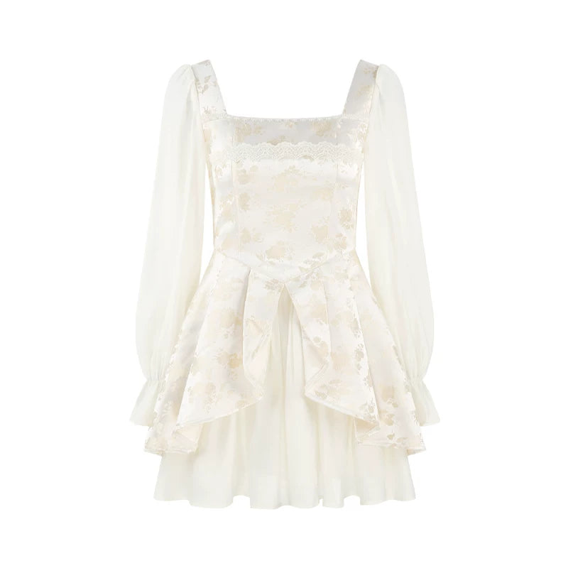 French Jacquard A-Line Dress