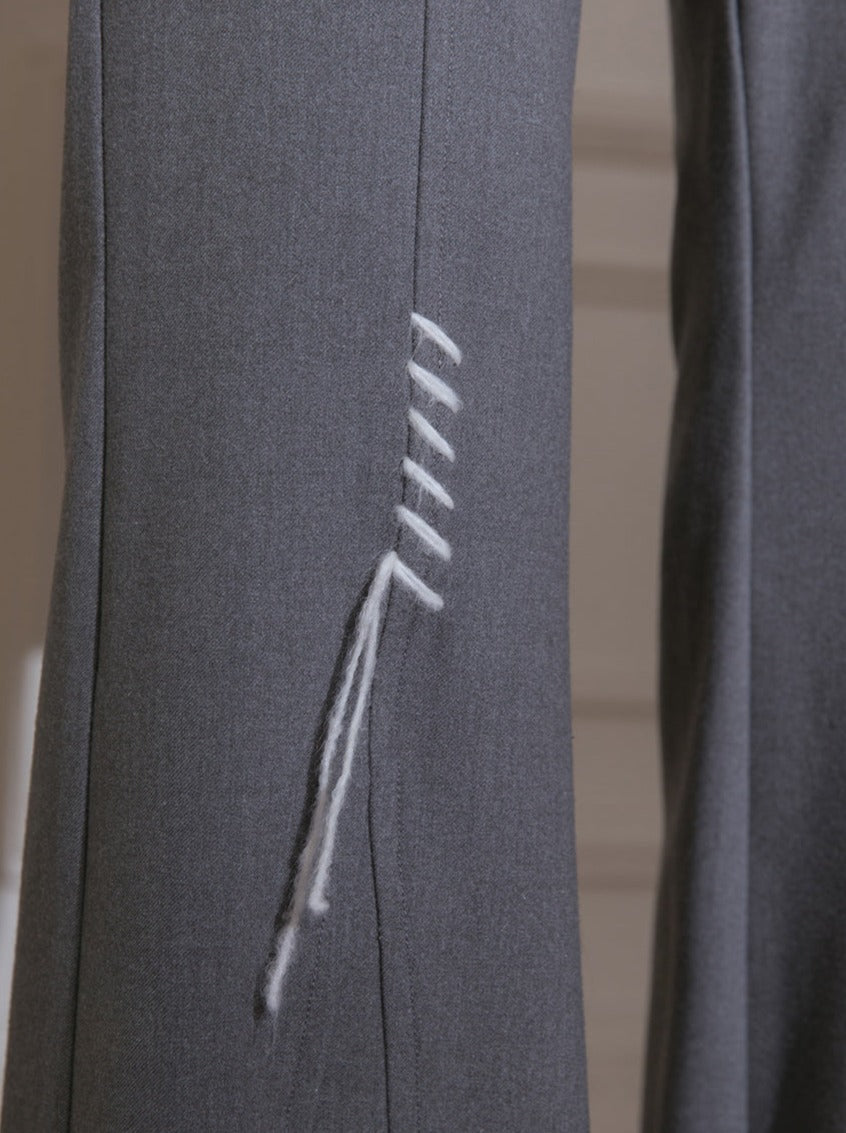 Slim Leg Gray Low West Pants