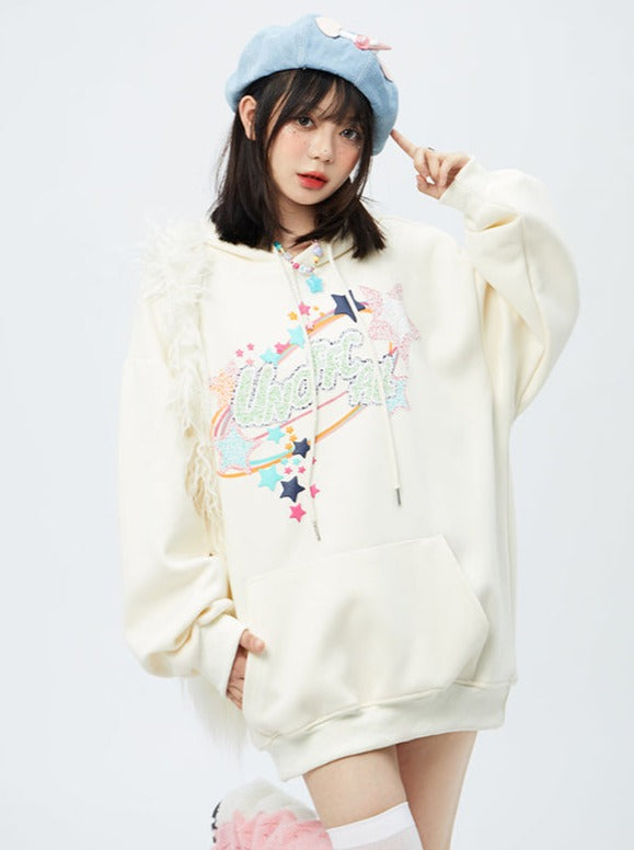 ポップデザインフードオーバーパーカー