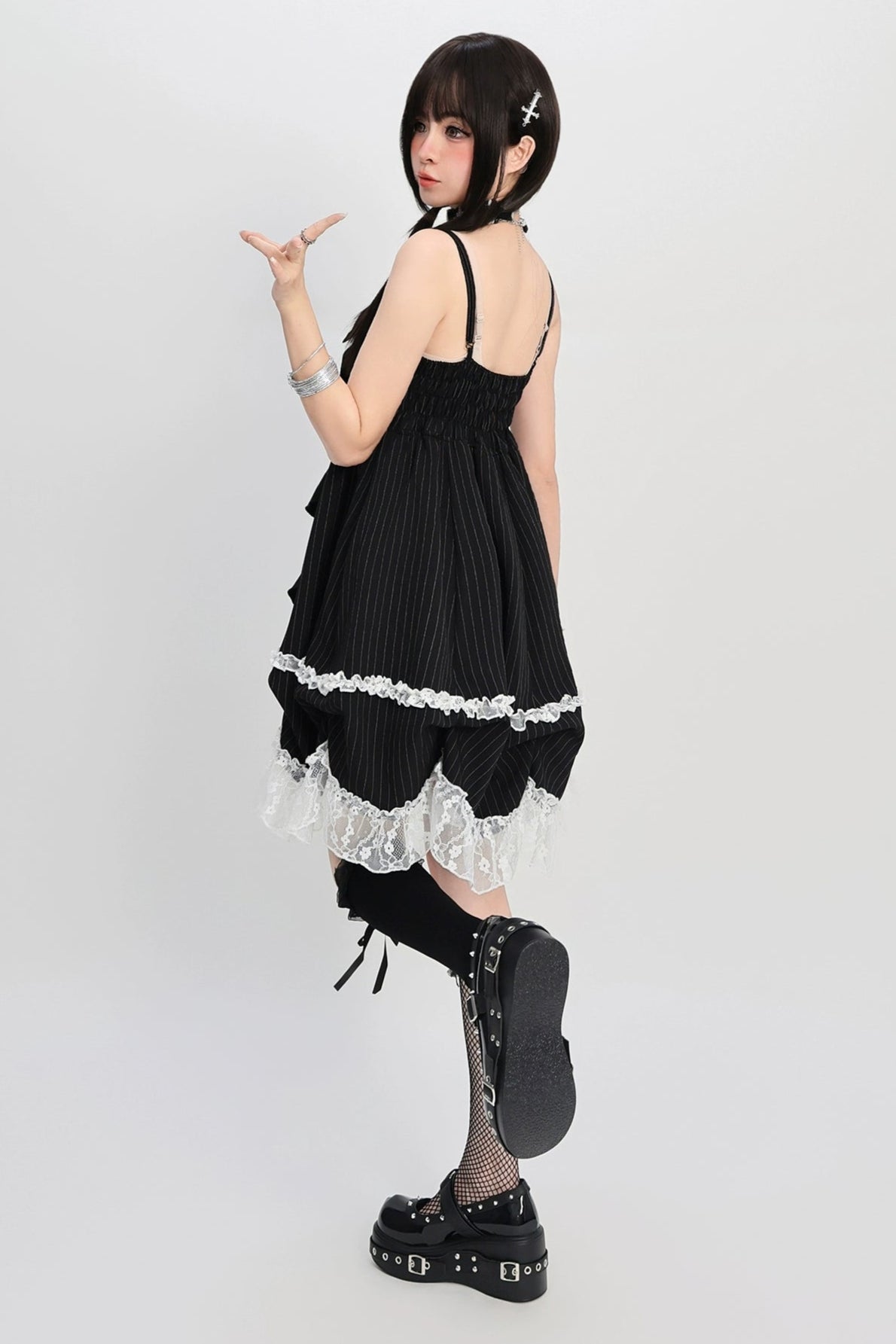 地雷レースキャミソールワンピース