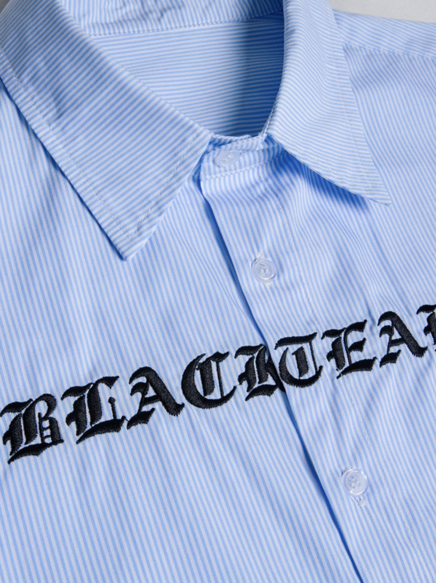 ゴシックロゴエンブロストライプビッグシャツ