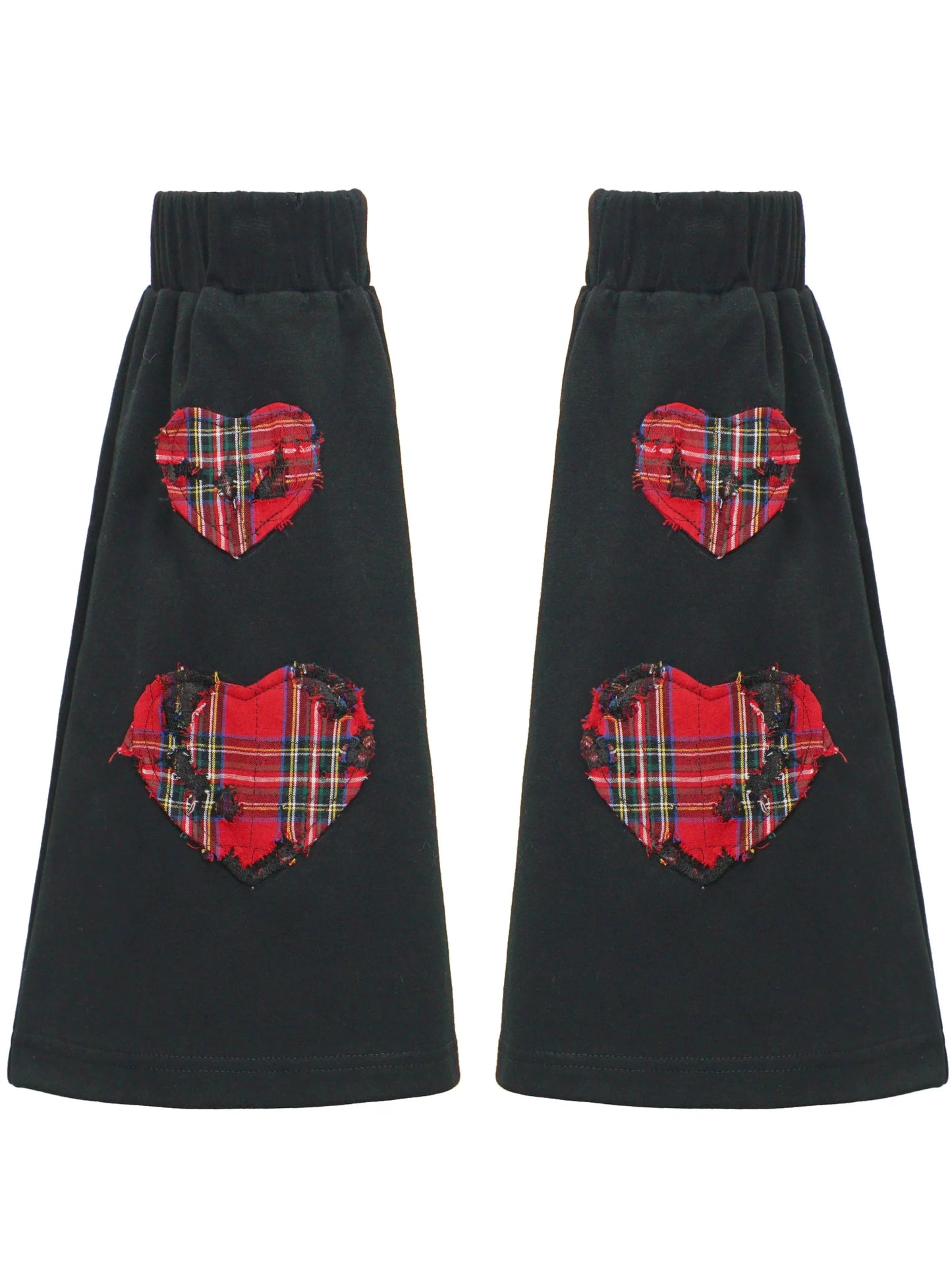 Check Heart Top + Lace Check Skirt + Leg Warmers