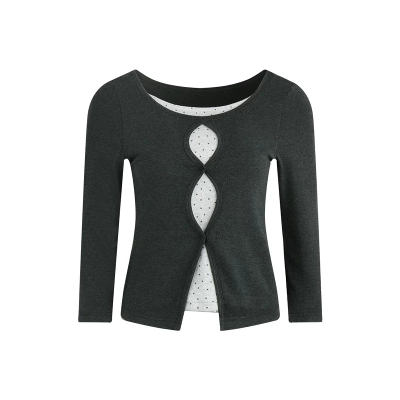 Cut-Out Design Slim Top