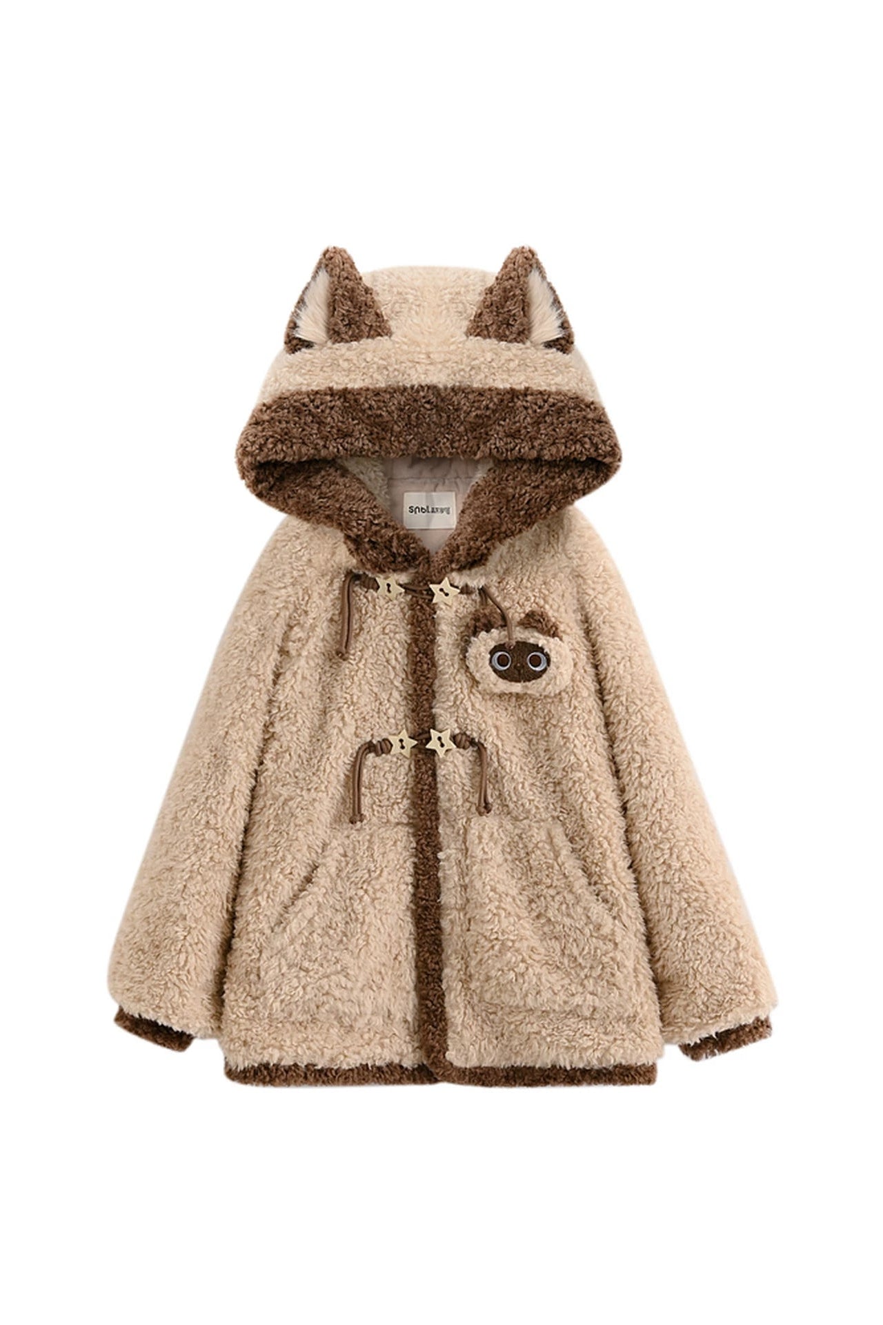 Siamese Cat Hooded Fleece Jacket
