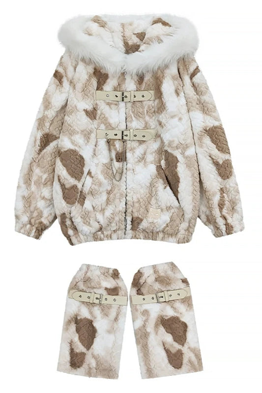 ファーベルトオーバージャケット+ファーレッグウォーマー