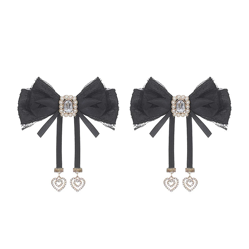 Schwarz-Weißes Dark Kawaii Badeanzug + Haarband