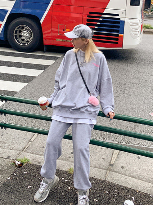 Ensemble de survêtement décontracté de couleur macaron