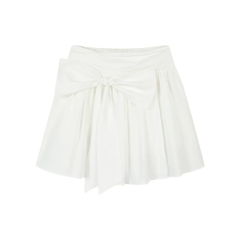 海盐蝴蝶结衬衫+半裙