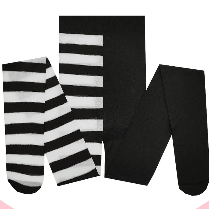 ゴシックアシンメトリカルスボーダータイツ