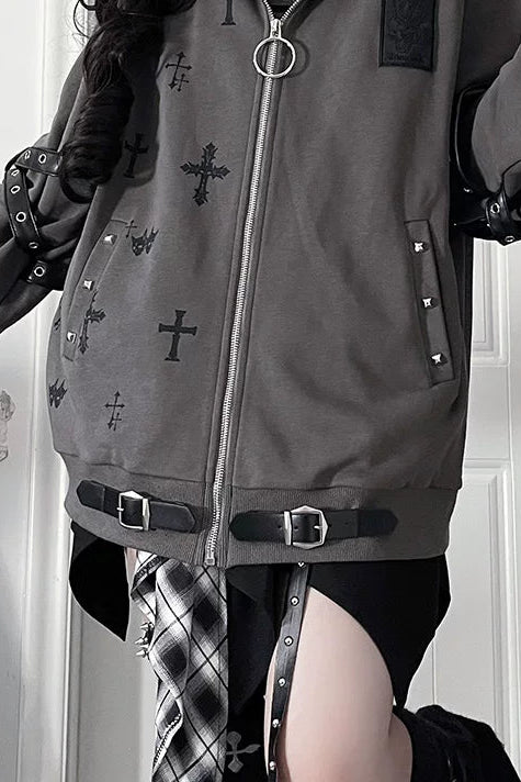 次文化暗黑十字架連帽衫