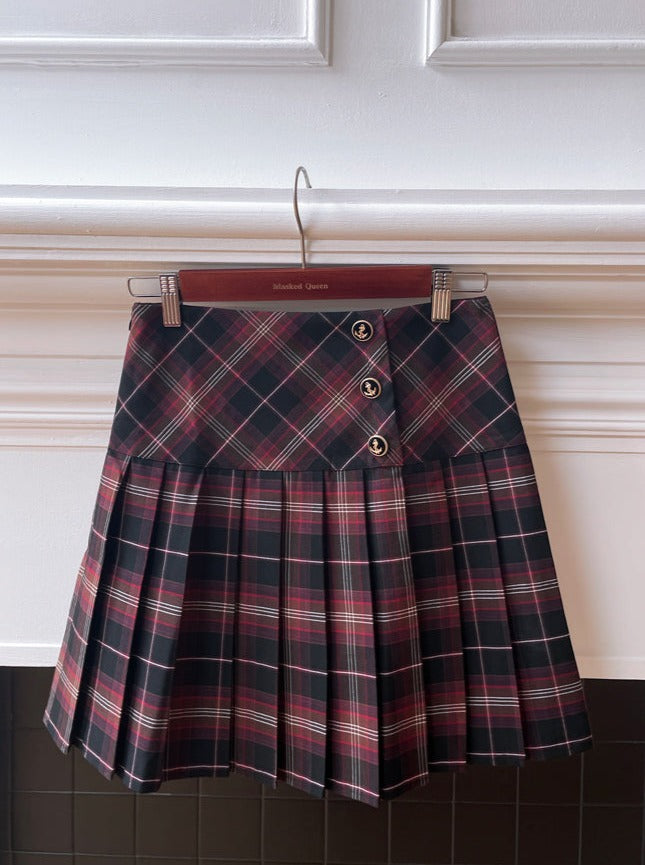 Queen British Girl Retro Check Jacket + Retro Check Skirt