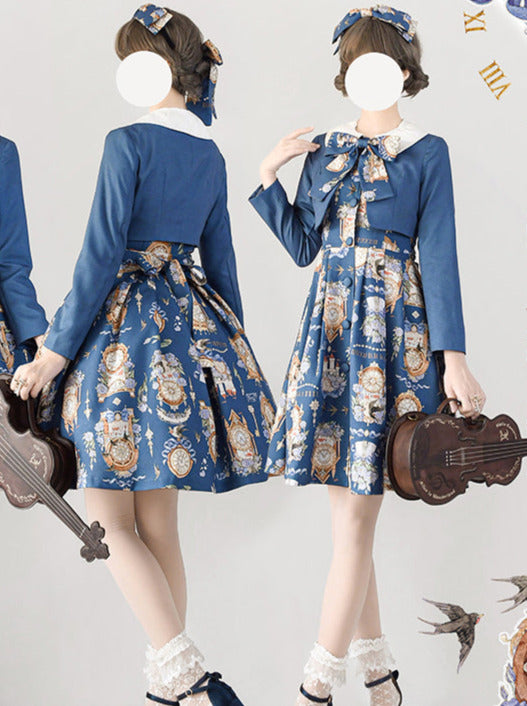 Eternal Echo Echo Legant Classical Print Lotor Kleiderjacke Set