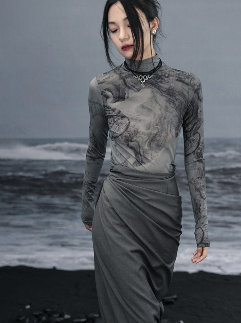 シアーダークレトロシースルートップス