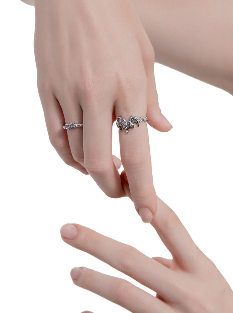 スターリングシルバーアイスブルーリング