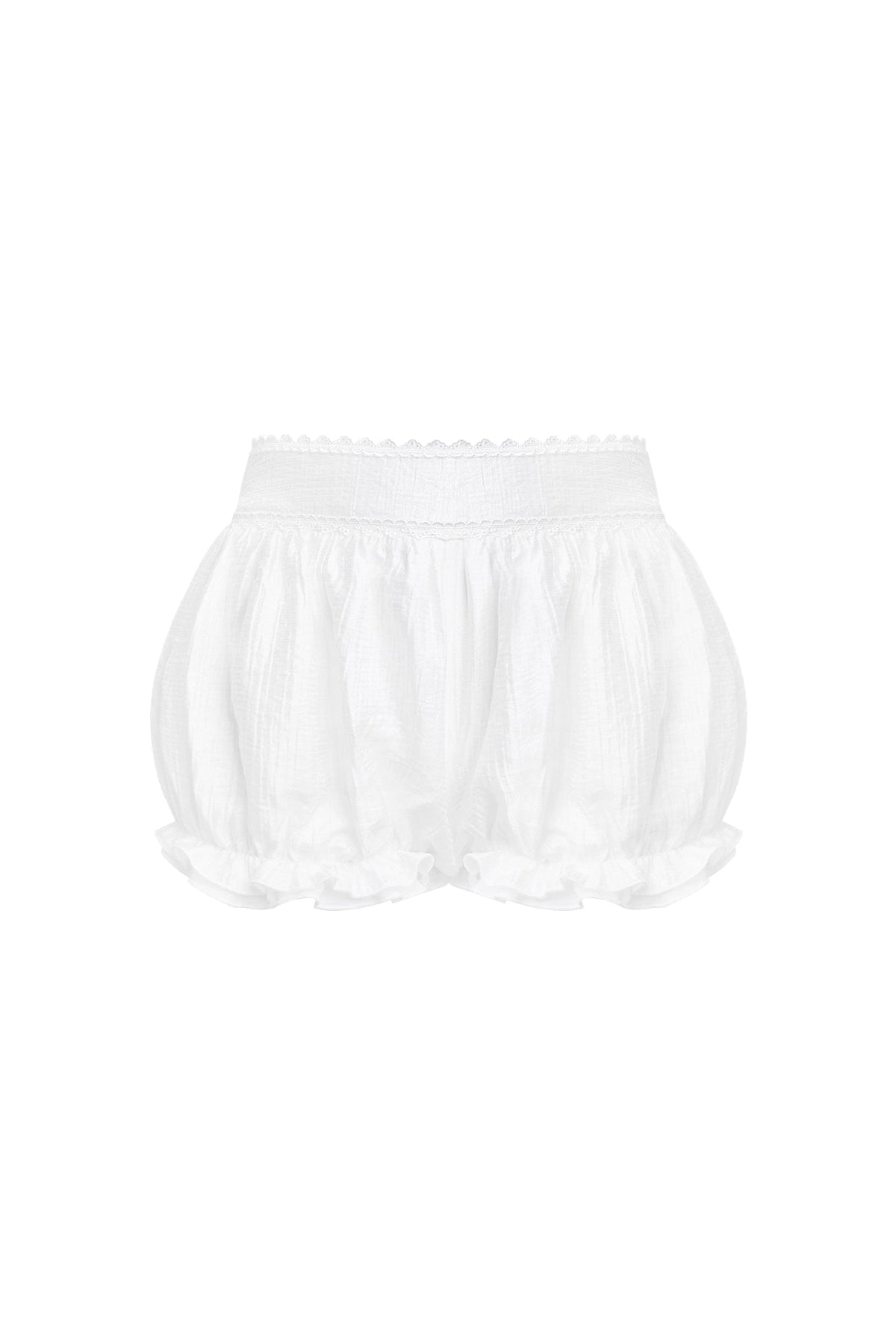 ブルーラブドレス+ホワイトバブルパンツ