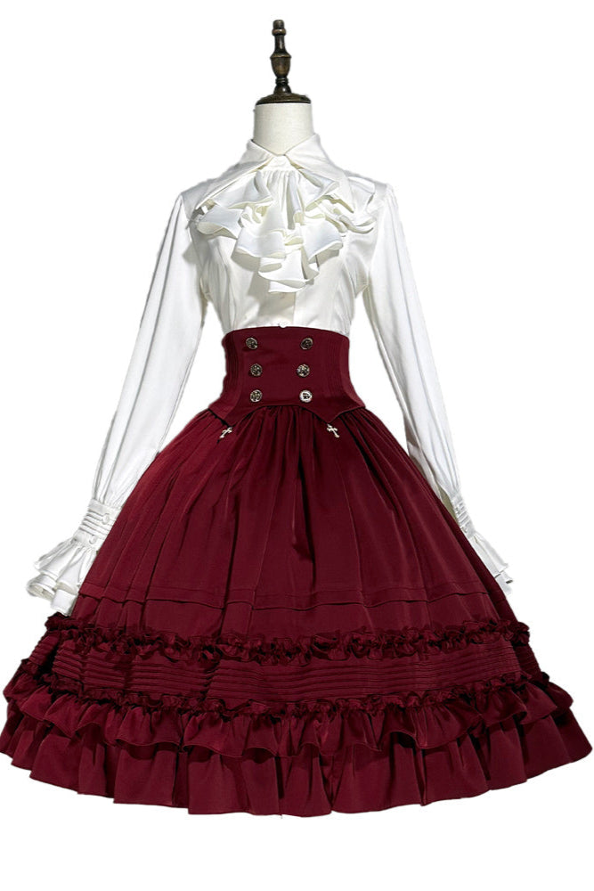 【予約商品】クラシックシャツ+フリルレトロロリータスカート