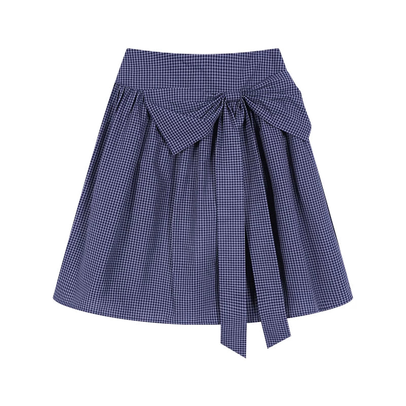 Blue Enchantment Plaid Skirt