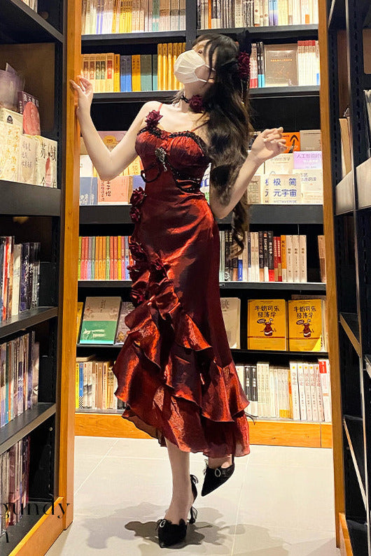 【予約商品】アムールローズバーガンディウィザードオブオズセレナパープルマーメイドドレスセット