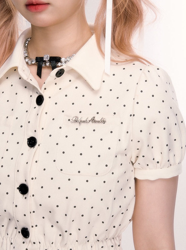 스위트 도트 블라우스 + 도트 스커트