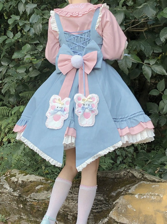 Pastel flower sweat trolley ta dress