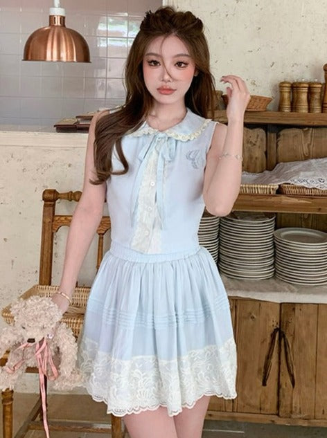 Shell Blue French Doll Skirt