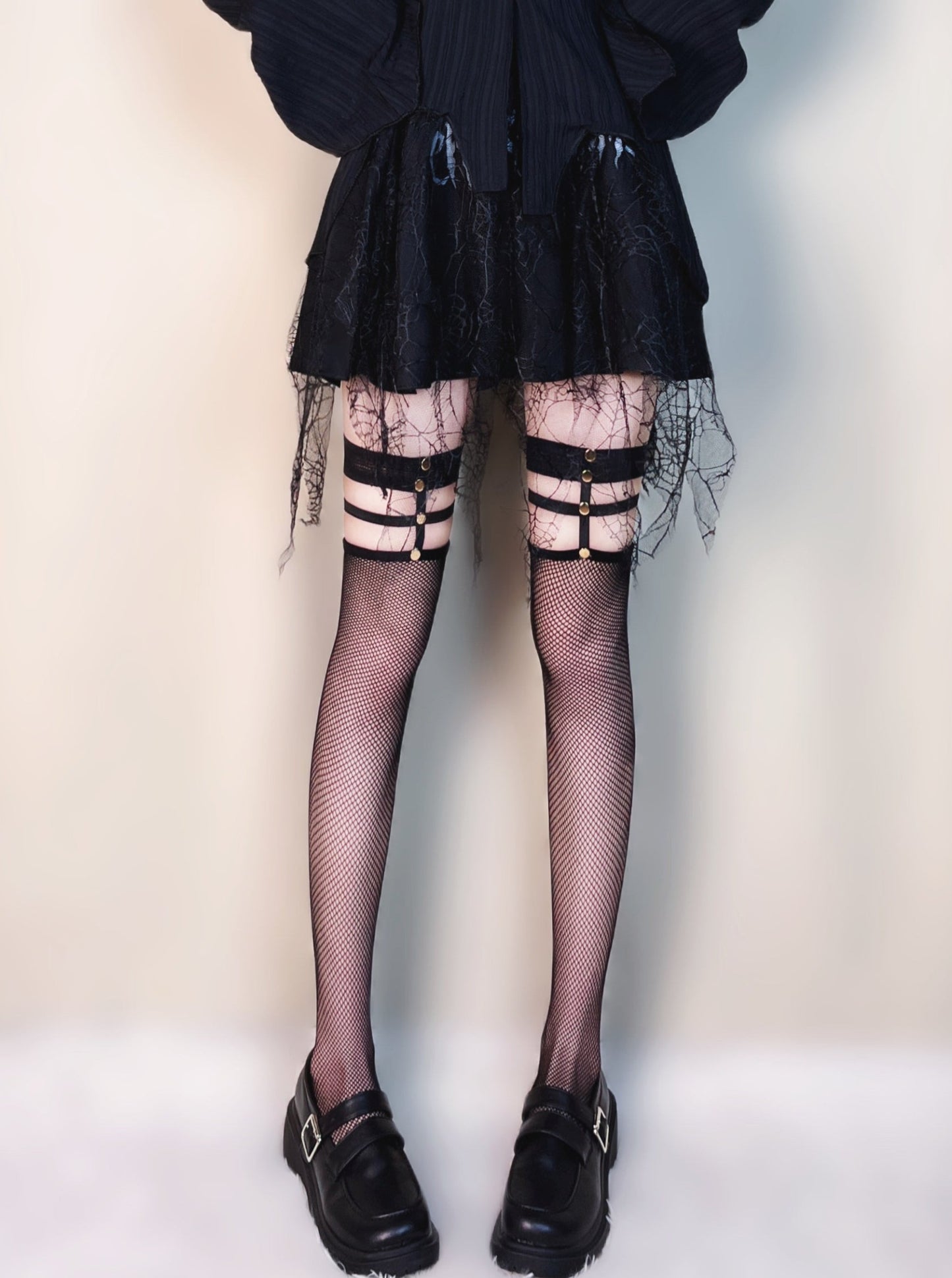 half baddark girl sheer socks