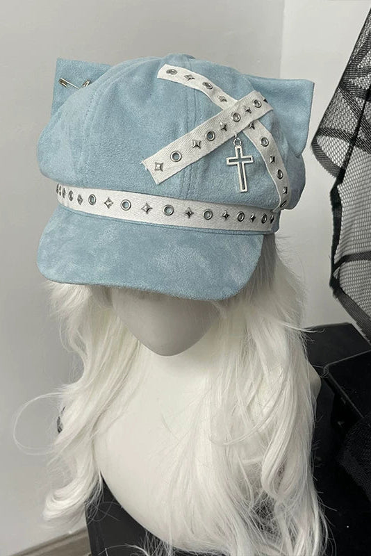 Studded Punk Cat Ear Hat