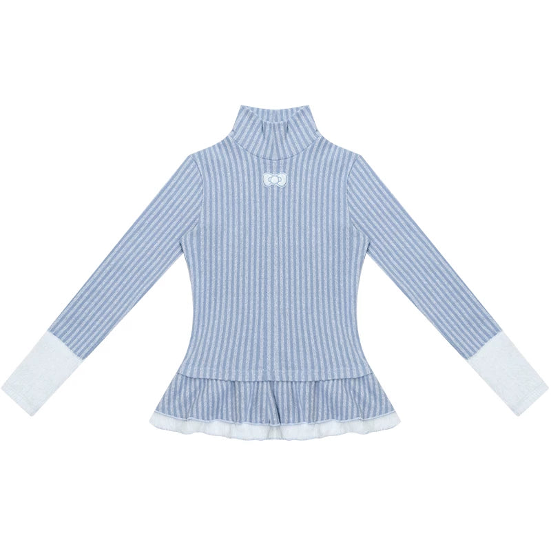 One-point Bow Peplum Top