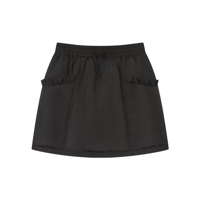 Almond Cream Ruffled Skirt